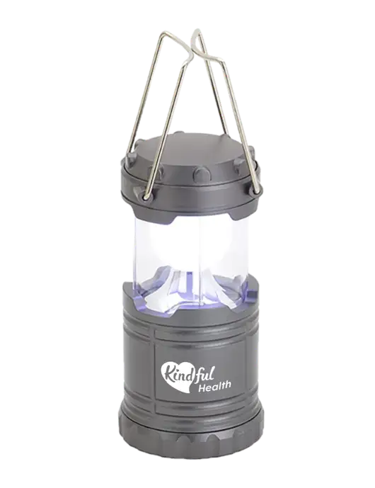 Gunmetal Mini Retro Lantern w/Kindful Health Logo