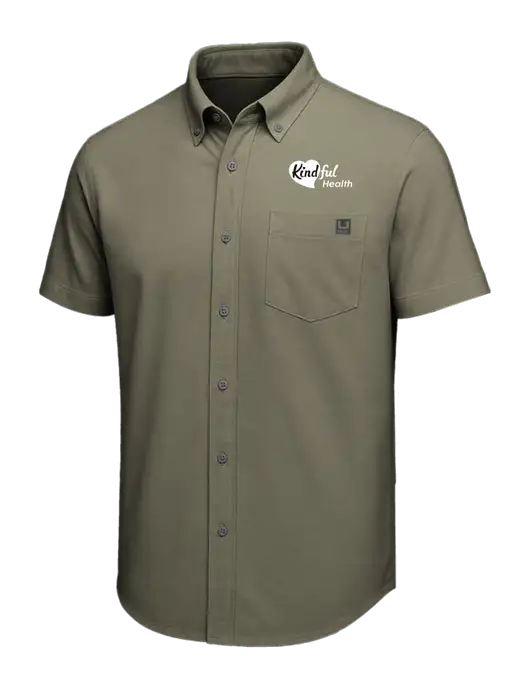 HUK Light Olive Kona Solid Shirt w/Kindful Health Logo