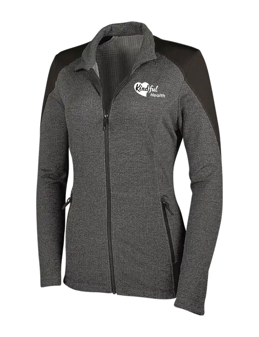 Medium Grey Heather Womens Grid Fleece Jacket w/Kindful Health Logo