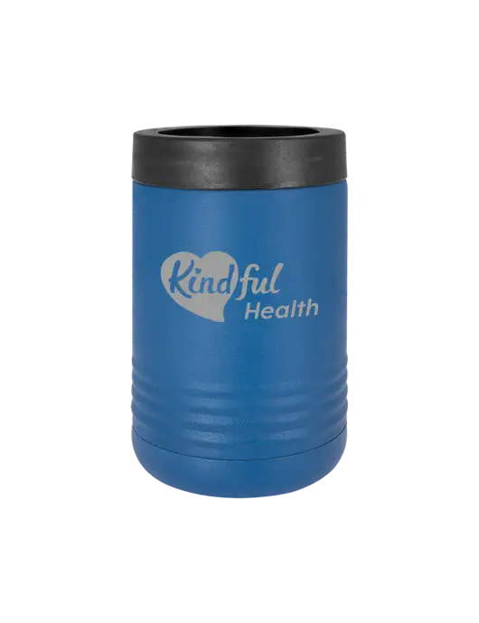 Polar Camel 12 oz Powder Coated Royal Blue Vacuum Insulated Beverage Holder w/Kindful Health Logo