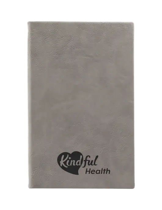 Grey Leatherette 5.25 x 8.25 Journal w/Kindful Health Logo