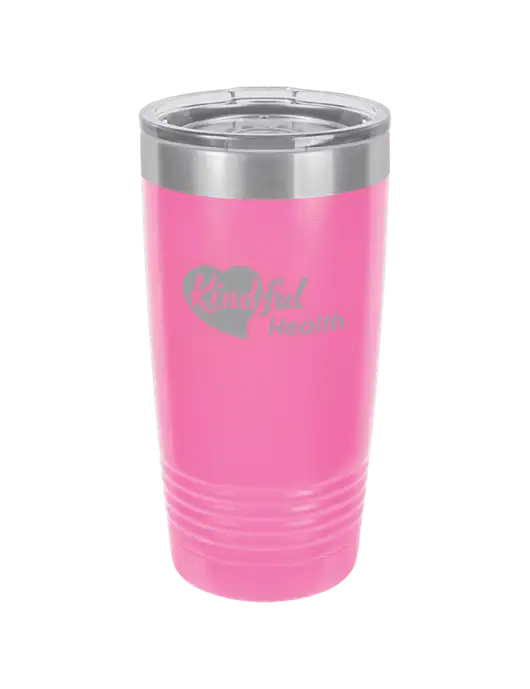 Polar Camel 20 oz Powder Coated Pink Vacuum Insulated Tumbler w/Kindful Health Logo