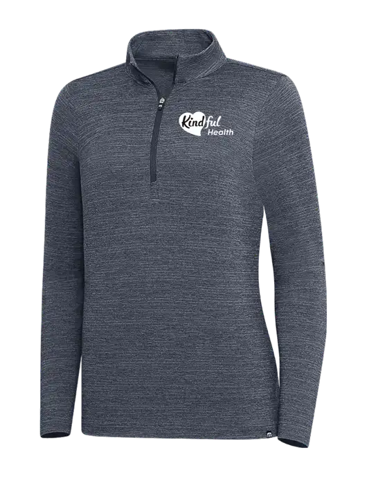 TravisMathew Navy Heather Womens Crestview 1/4 Zip w/Kindful Health Logo