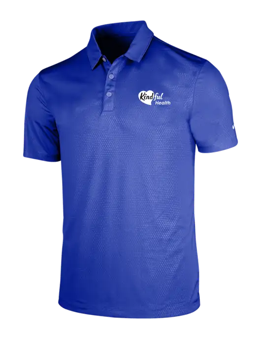 NIKE Dark Royal Dri-Fit Embossed Tri-Blade Polo w/Kindful Health Logo