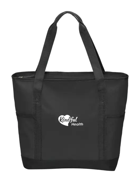 On the Go Black/Black Tote w/Kindful Health Logo