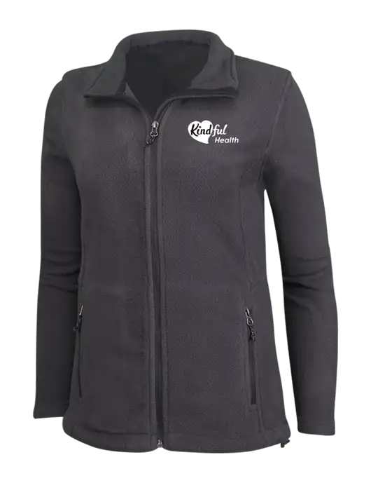 Womens Fleece Dark Grey Jacket w/Kindful Health Logo