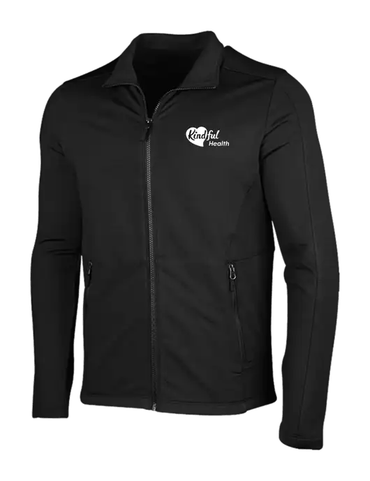 Deep Black Grid Fleece Jacket w/Kindful Health Logo