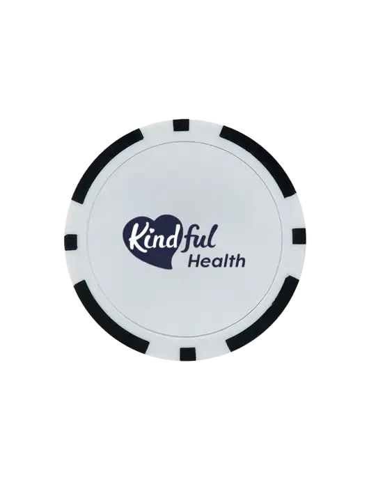 Black Poker Chip Ball Marker w/Kindful Health Logo