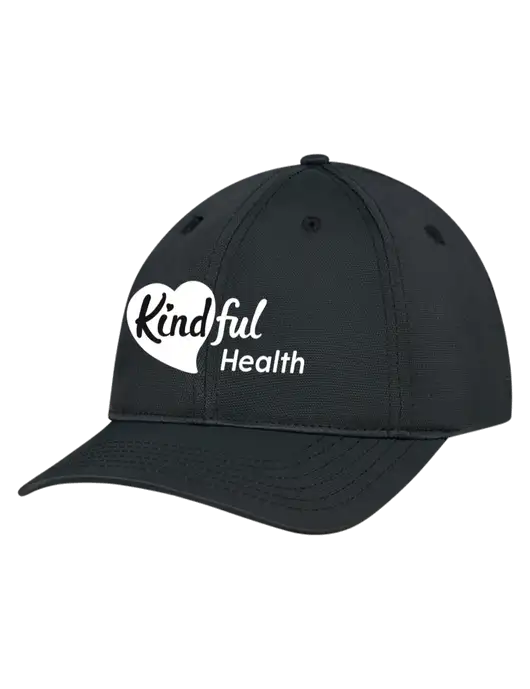 Black Nylon Twill Performance Cap w/Kindful Health Logo