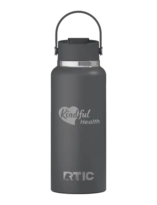 RTIC Outback 32 oz Charcoal Bottle w/Kindful Health Logo