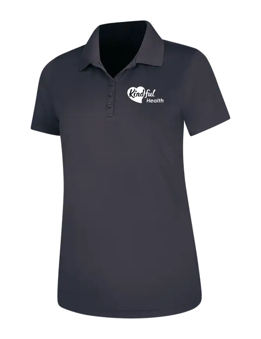 Dark Grey Womens Dry Zone UV Mesh Polo w/Kindful Health Logo