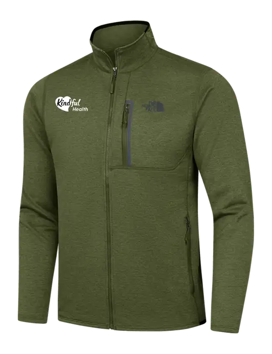 North Face Olive Heather Skyline Full-Zip Fleece Jacket w/Kindful Health Logo