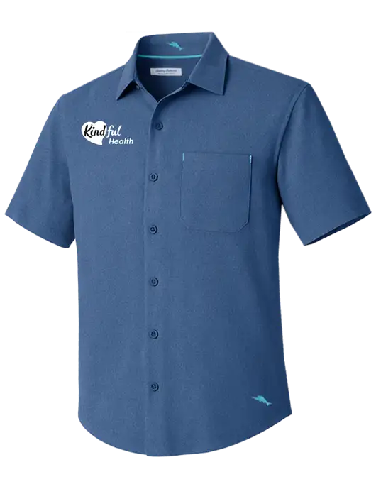 Tommy Bahama Light Navy Sandy Point Short Sleeve Shirt w/Kindful Health Logo