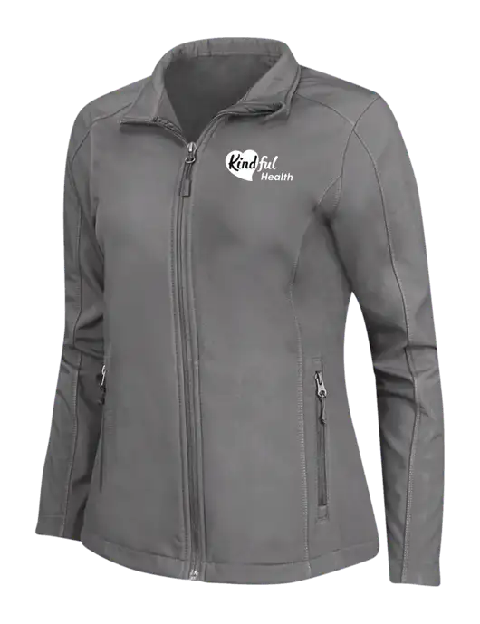 Medium Grey Womens Core Soft Shell Jacket w/Kindful Health Logo
