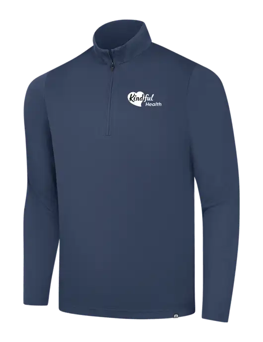 TravisMathew Navy Coveside ¼-Zip w/Kindful Health Logo