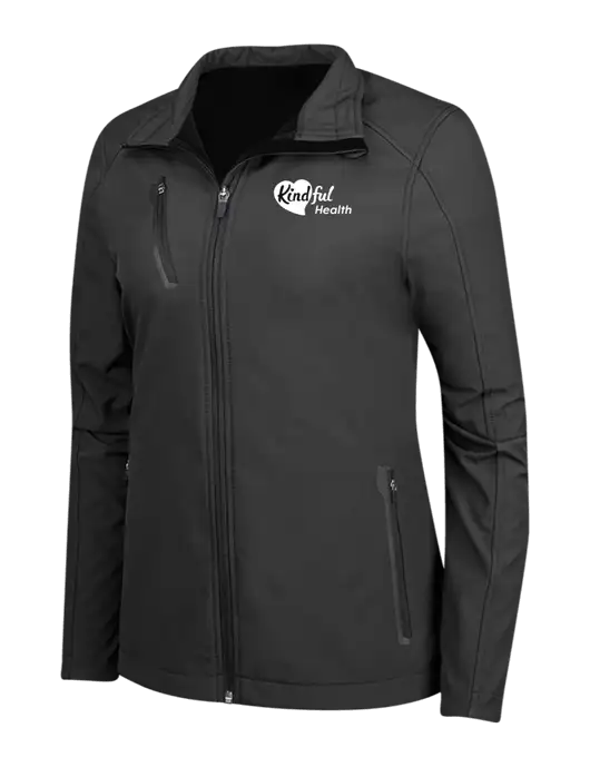 Black Womens Welded Softshell Jacket w/Kindful Health Logo