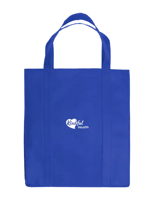 Eco Reusable Jumbo Royal Shopping Bag w/Kindful Health Logo