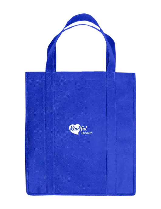 Eco Reusable Jumbo Royal Shopping Bag w/Kindful Health Logo