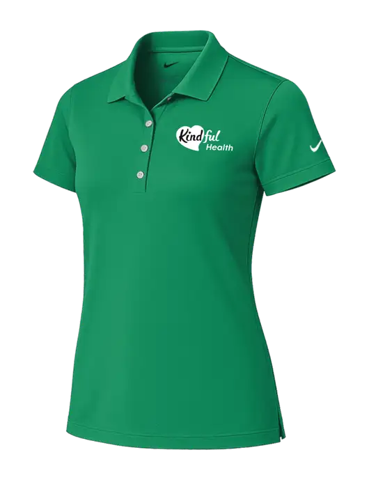 Nike Womens Kelly Green Tech Basic Dri-FIT Polo
 w/Kindful Health Logo