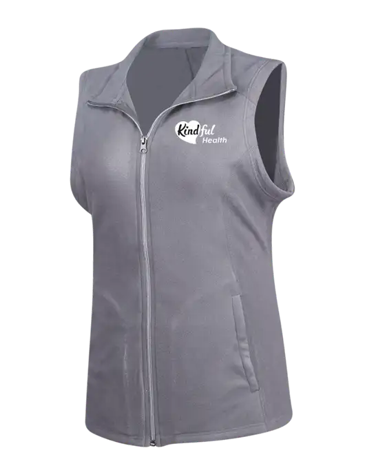 Medium Grey Womens Microfleece Vest w/Kindful Health Logo