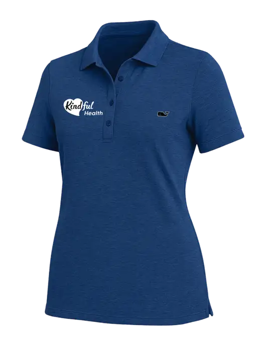 Vineyard Vines Womens Light Navy Blue Edgartown Pique Polo w/Kindful Health Logo