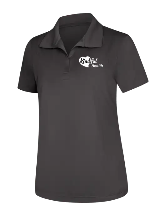 Womens Dark Grey Micropique Sport-Wick Polo w/Kindful Health Logo