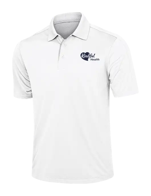 White Diamond Textured Jacquard Polo w/Kindful Health Logo