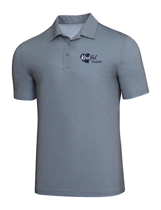 Adidas Light Grey Three Diamond Dot Print Polo w/Kindful Health Logo
