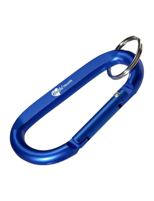 Blue Carabiner & Key Ring w/Kindful Health Logo