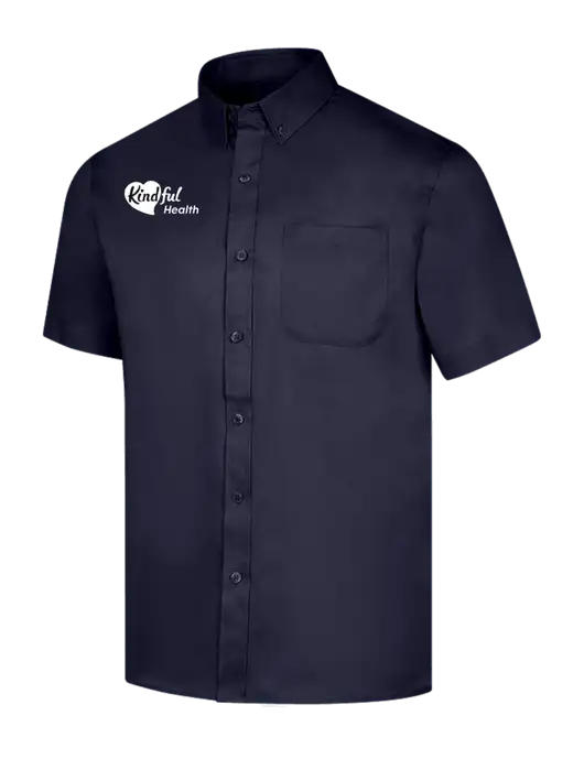 Short Sleeve Navy Superpro React Twill Shirt w/Kindful Health Logo