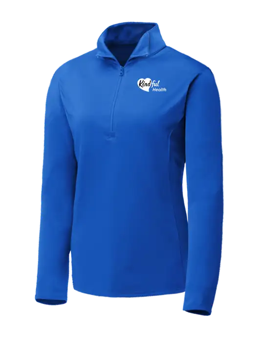 Dark Royal Womens Posicharge Competitor ¼ Zip Pullover w/Kindful Health Logo