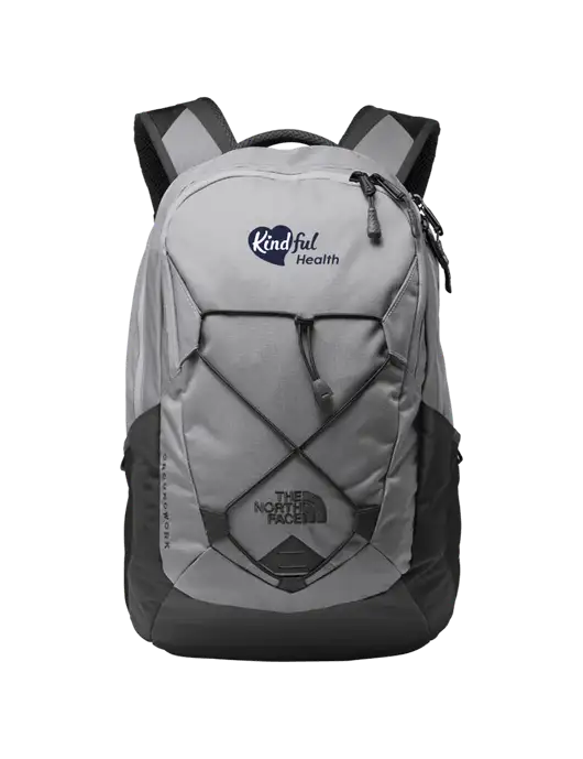 The North Face Light Grey/ Dark Grey Groundwork Backpack w/Kindful Health Logo
