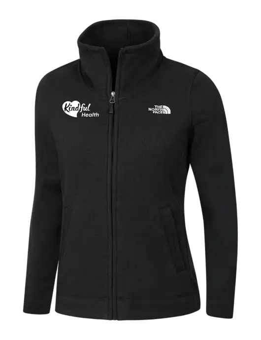 North Face Womens Black Heather Sweater Fleece Jacket w/Kindful Health Logo