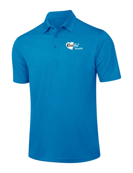 Sapphire Blue Heather Contender Polo w/Kindful Health Logo