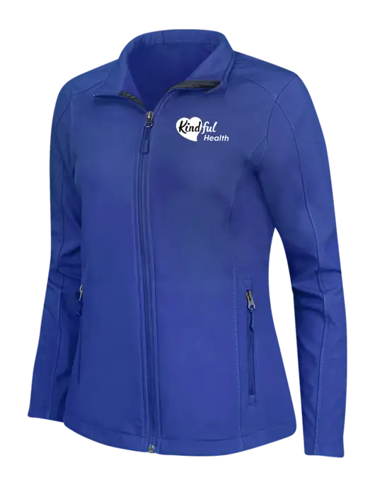 Dark Royal Womens Core Soft Shell Jacket w/Kindful Health Logo