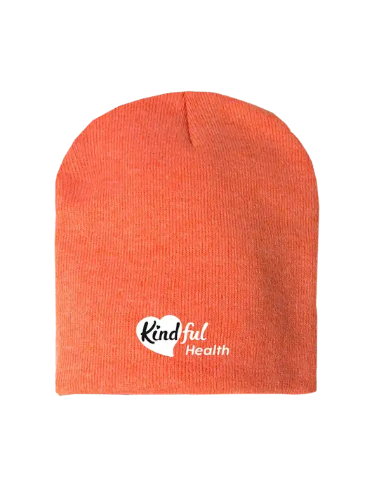 Orange Heather Element Knit Beanie w/Kindful Health Logo