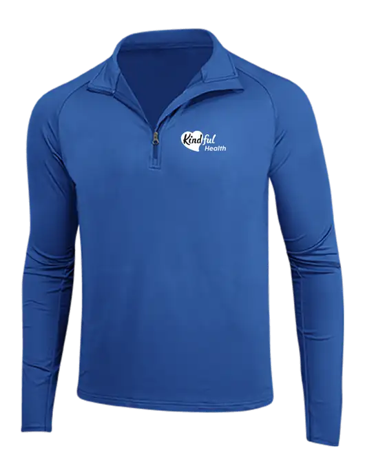 Dark Royal Sport Wick Stretch 1/4 Zip Pullover w/Kindful Health Logo