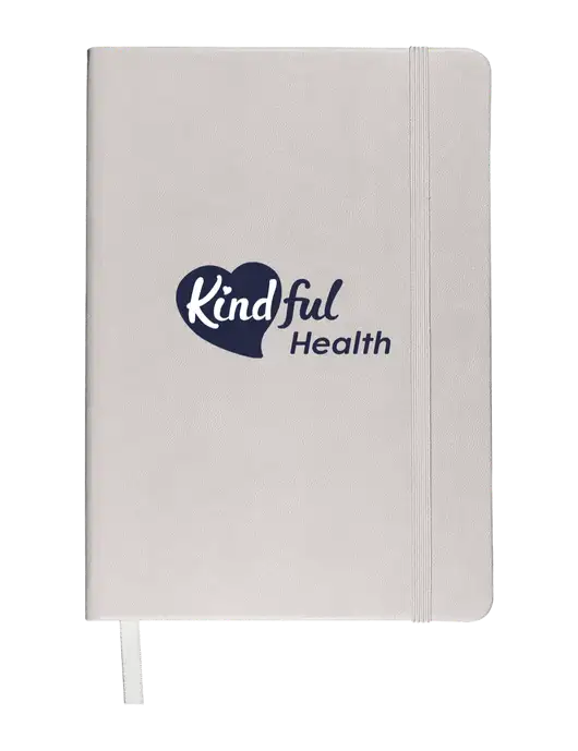 Leeman White Tuscany Journal 5.75 x 8.25 w/Kindful Health Logo