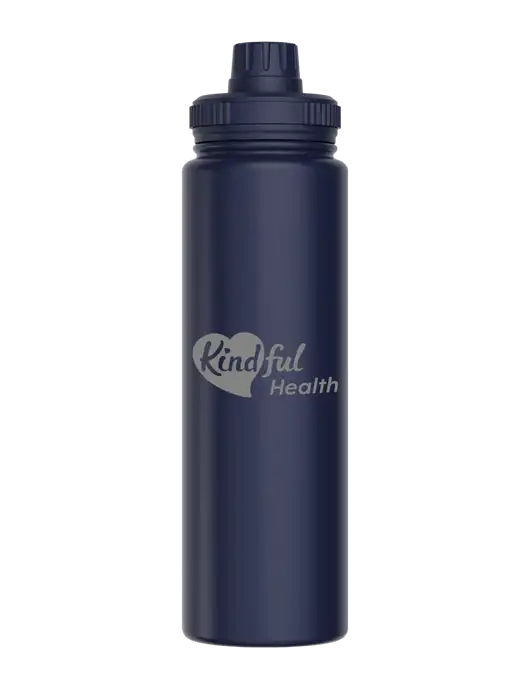 Liquid Life Navy Blue Sport Bottle w/Kindful Health Logo