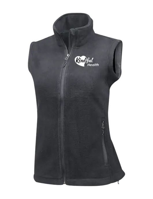 Medium Grey Womens Fleece Vest w/Kindful Health Logo