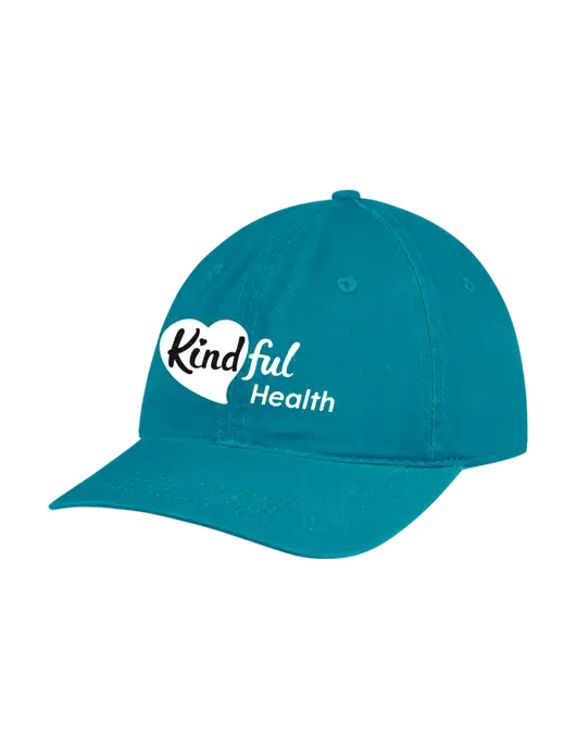 Garment Washed Unstructured Twill Sapphire Cap w/Kindful Health Logo