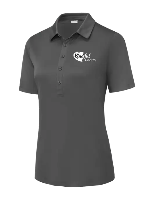 Dark Smoke Grey Womens Posi-UV Pro Polo w/Kindful Health Logo