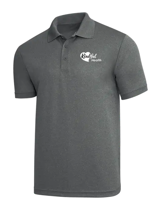 Medium Grey Heather PosiCharge RacerMesh Polo w/Kindful Health Logo