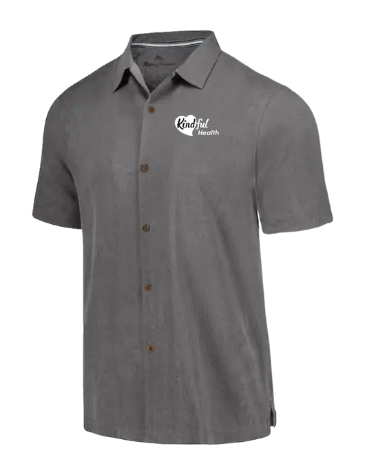 Tommy Bahama Dark Grey Tropic Isles Short Sleeve Shirt w/Kindful Health Logo