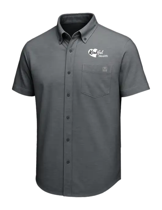 HUK Dark Grey Kona Solid Shirt w/Kindful Health Logo