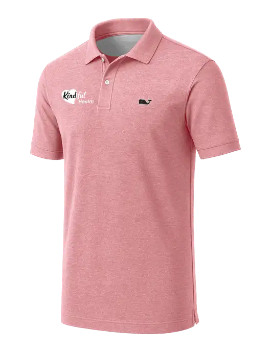 Vineyard Vines Edgartown Light Pink Heather Pique Polo w/Kindful Health Logo