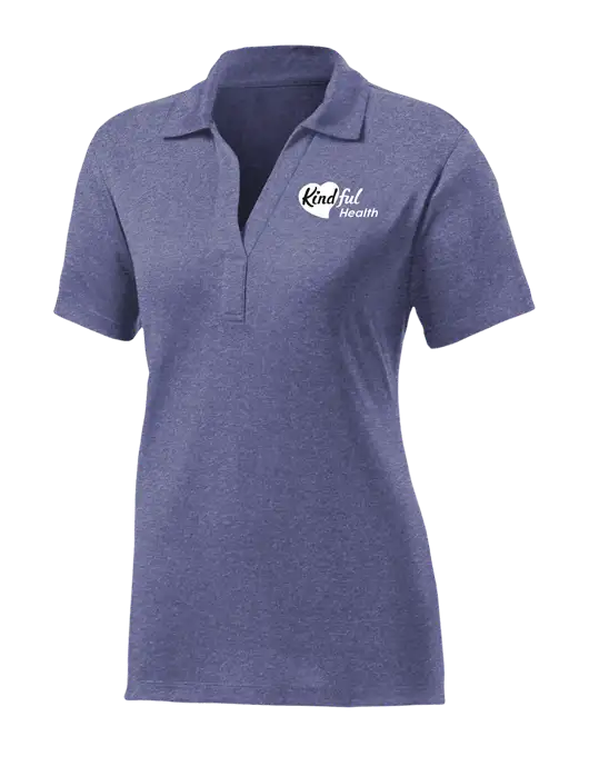 Womens Navy Heather Contender Polo w/Kindful Health Logo