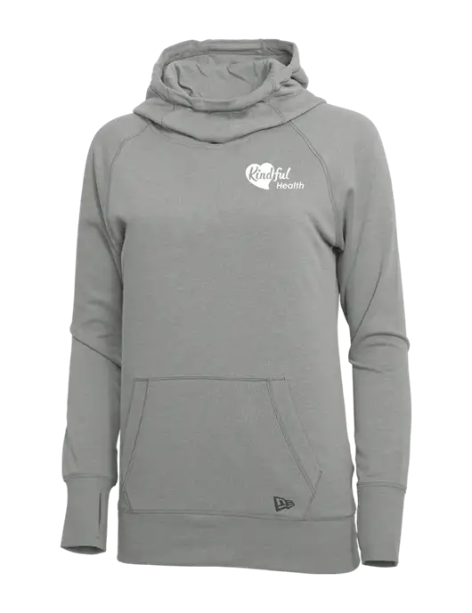 New Era Shadow Grey Heather Womens Tri-Blend Fleece Pullover Hoodie w/Kindful Health Logo