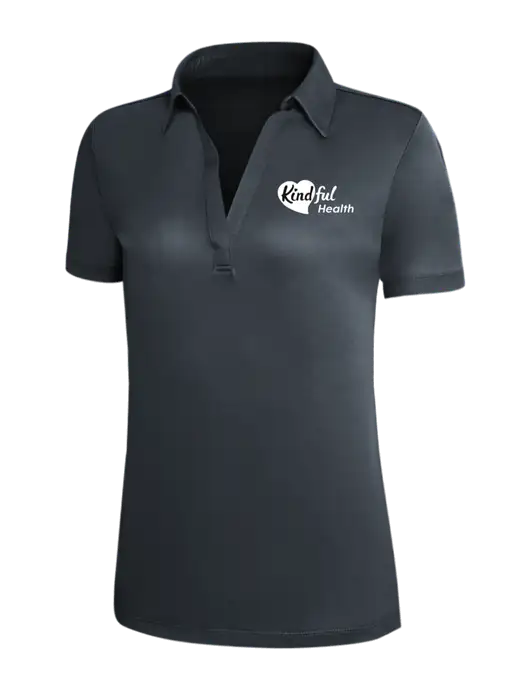 Dark Grey Silk Touch Womens Performance Polo w/Kindful Health Logo