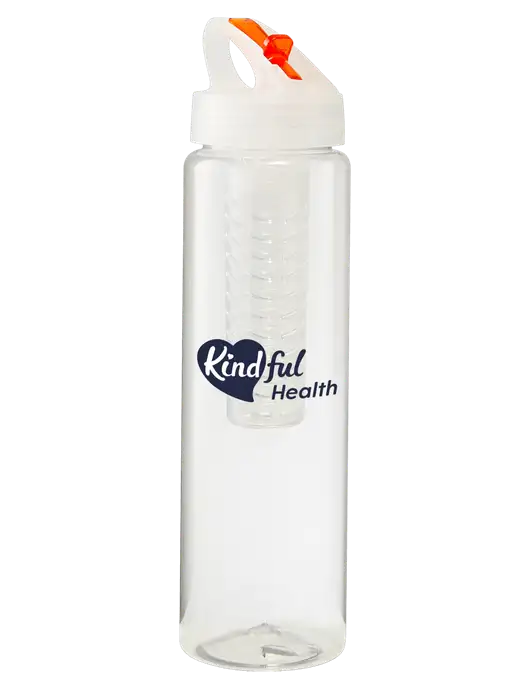 Buddy Infuser Orange 32 oz PET Bottle with Flip Lid w/Kindful Health Logo